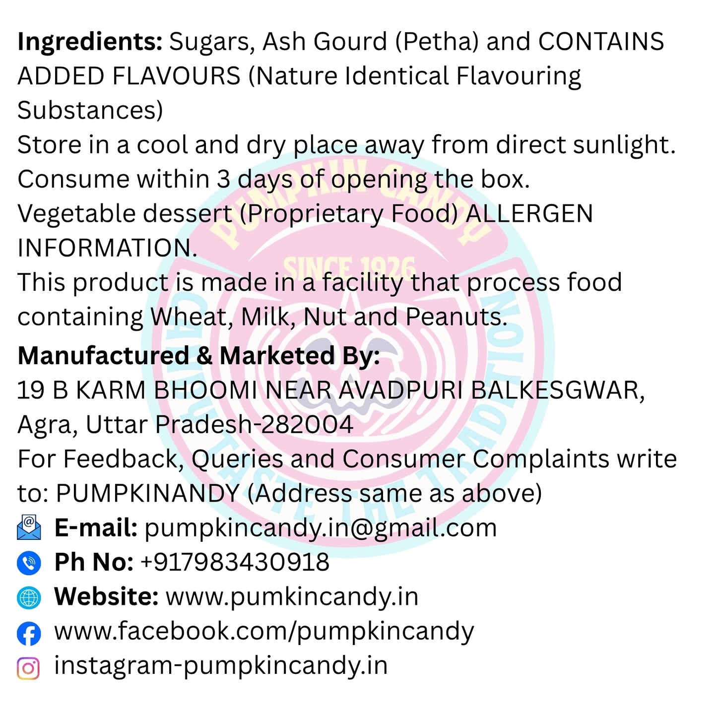 Pure Pumpkin Candy – Authentic Agra Petha | 100% Natural | Traditional Indian Sweet | No Preservatives | Soft & Juicy Delight